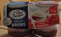 Yaourt brebis sur lit de framboises