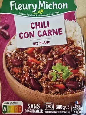 Le Chili Con Carne et son riz blanc