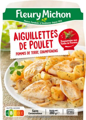 Les aiguillettes de poulet et ses pommes de terre champignons