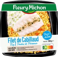 Filet de cabillaud riz & fondue de poireaux