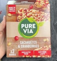 barre cacahuète et cranberries