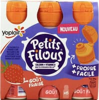 Petits filous fraises bouteilles bouchon sport.