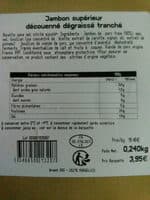 Jambon superieur sans couenne