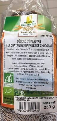 Délices d'épeautre aux chataignes nappées de chocolat