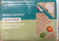 Tartines croustillantes Seigle Complet