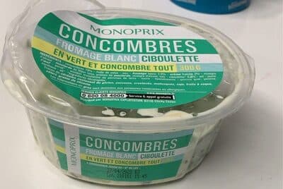 Concombres fromage blanc ciboulette