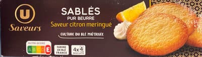 Sablés pur beurre saveur citron meringué