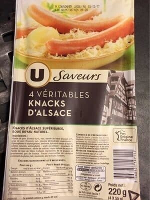Véritable knacks d'Alsace - x4, 220g