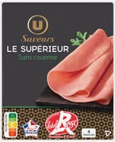 Jambon Supérieur sans couenne Label Rouge - x4 tranches, 160g