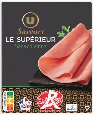 Jambon Supérieur sans couenne Label Rouge - x4 tranches, 160g