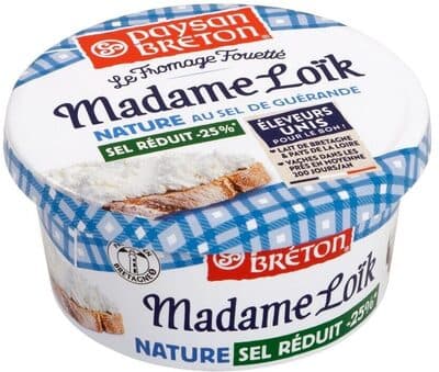 Fromage à tartiner Nature sel réduit -25% MADAME LOIK - 150g