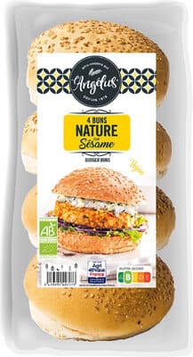 4 Buns nature au sésame