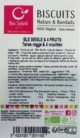 Biscuits Nature & Bienfaits Blé de seigle & 4 fruits