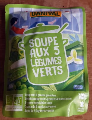 Soupe aux 5 légumes verts, bio