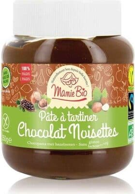 Pate à tartiner chocolat noisette sans gluten bio