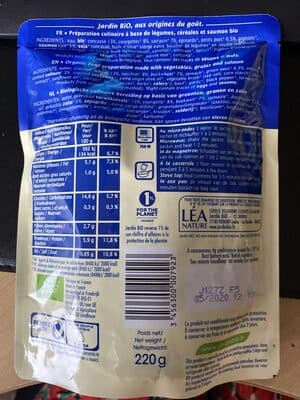 Céréales au saumon et petits légumes