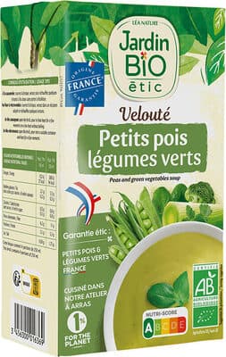 Velouté petits pois légumes verts