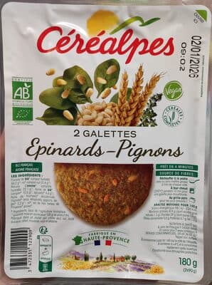 Galettes épinards-pignons