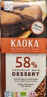 Chocolat noir dessert pâtissier 58% cacao
