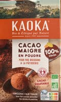 Cacao maigre en poudre bio équitable