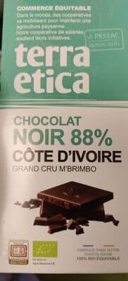 Chocolat noir 88% Grand cru M'Brimbo