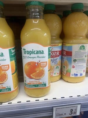 Tropicana 100% oranges pressées sans pulpe 1 L