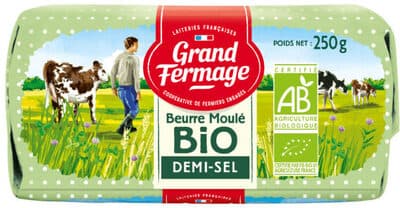 Beurre moulé biologique demi-sel
