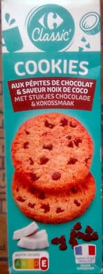 Cookies aux pépites de chocolat & saveur noix de coco