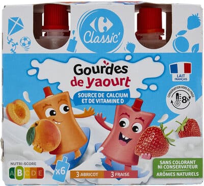 Gourdes de yaourt source de calcium et de vitamine D