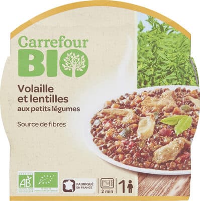 Volaille et lentilles aux petits légumes