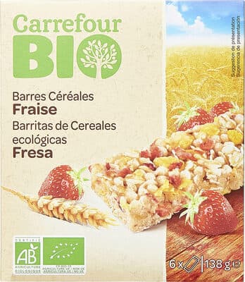 Barres céréalières aux fraises lyophilisées BIO