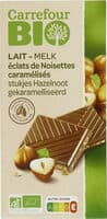Chocolate con leche con avellanas caramelizadas