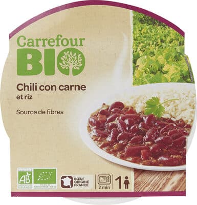 Chili con carne et riz Bio