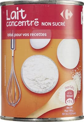 Lait concentré non sucré