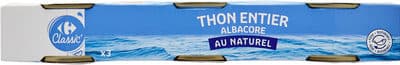 Thon entier Albacore au naturel