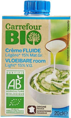Spécialité de crème légère liquide à 15% de Mat.Gr