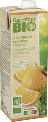 100% Pur jus Orange Sans pulpe