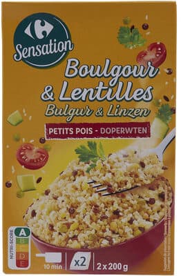 Boulgour & lentilles, petits pois