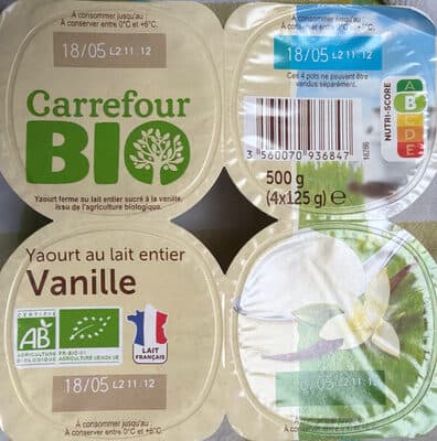 Yaourt au lait entier vanille
