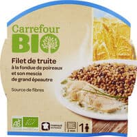 Filet de truite à la fondue de poireaux