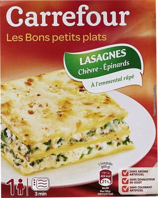 Lasagnes chèvre-épinard À L'EMMENTAL GRATINE