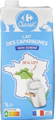 LAIT DES CAMPAGNES DEMI-ÉCRÉMÉ De la Loire