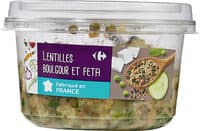 Lentilles, Boulghour, Feta