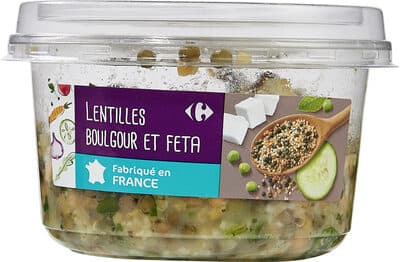 Lentilles, Boulghour, Feta