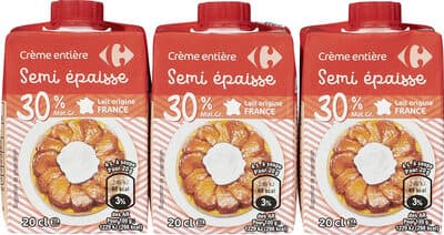 Crème entière Semi-épaisse