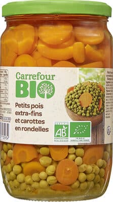 Petits pois extra fins et carottes en rondelles