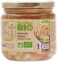 Haricots blancs cuisinés à l'ail.