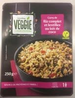 Curry de riz complet et lentilles au lait de coco