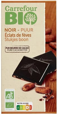 Chocolat noir aux éclats de fèves de cacao