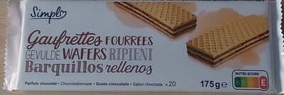 Gaufrettes fourrées Parfum chocolat